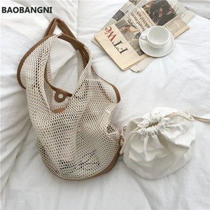 Casual Shoulder Bag Portable Bucket Bag Temptation Portable Net Bag