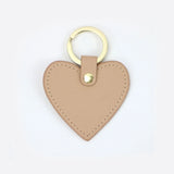 Saffiano Leather Heart Shape Keychain Women Key Holder Female Heart Key Ring