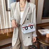Tape Purse PU Messenger Bag with Chain Strap
