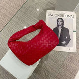 Green PU Leather Shoulder Bag with Nodular Handle
