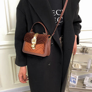 Retro Velvet Crossbody Bag One-Shoulder Kelly Bag B136