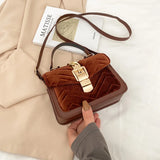 Retro Velvet Crossbody Bag One-Shoulder Kelly Bag B136