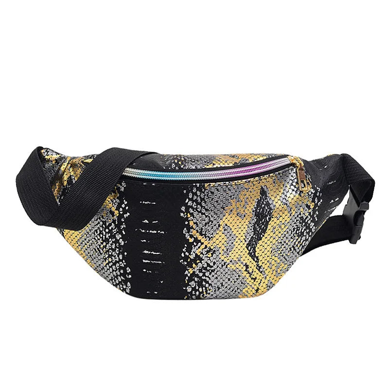 Sequin Snakeskin Waist Bag Single Shoulder Messenger Bag