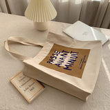 Women's Canvas Shopper Bag Cotton Shoulder Bag Reusable Handbag