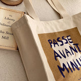 Women's Canvas Shopper Bag Cotton Shoulder Bag Reusable Handbag
