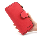 Women's Zip Wallet with Buckle Closure