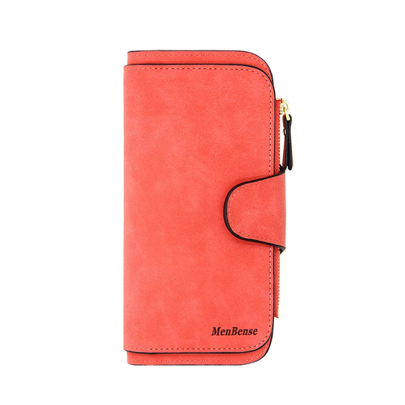 Women's Zip Wallet with Buckle Closure