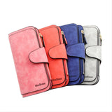 Women's Zip Wallet with Buckle Closure