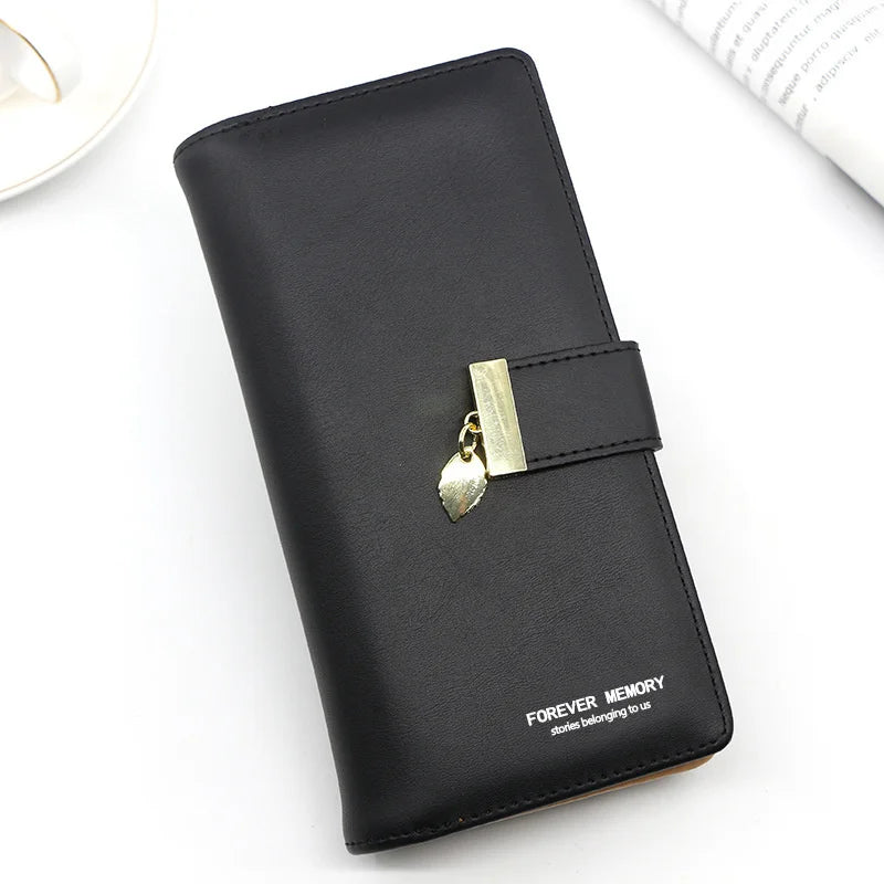 Women's Large Cash Slot Wallet with Photo Slot and Mobile Phone Bag