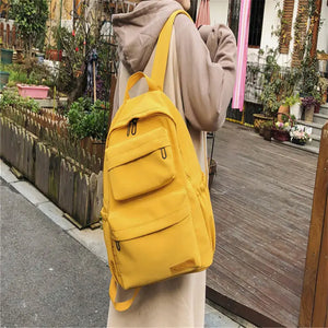 Waterproof Nylon Lady Backpack Girl School Bag Lady Travel Backpack