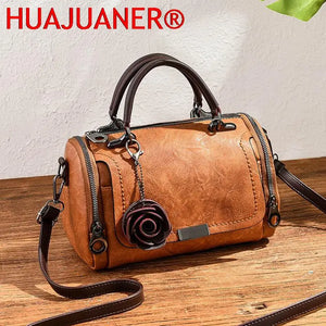 Flowers Pendant Handbag Women's Boston Bag Ladies Crossbody Bag