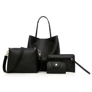 Women's PU One-Shoulder Bucket Bag Travel Handbag