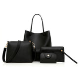 Women's PU One-Shoulder Bucket Bag Travel Handbag