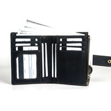RFID Leather Men's Wallet Vintage Short Zipper Purse