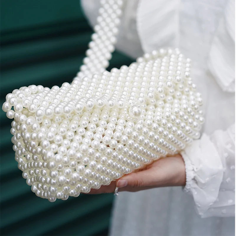 Girls' Pearl Beaded Shoulder Bag, Fresh & Sweet Design