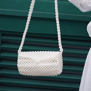 Girls' Pearl Beaded Shoulder Bag, Fresh & Sweet Design