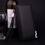 Men's Business Handbag with Long Zipper