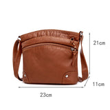 Women's PU Leather Crossbody Bag Casual Shoulder Handbag Multi-layer Bolso