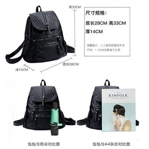 Women's PU Leather Backpack School Bag Waterproof