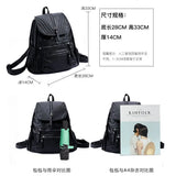 Women's PU Leather Backpack School Bag Waterproof