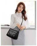 Soft Leather Shoulder Messenger Bag for Fashionable Mothers