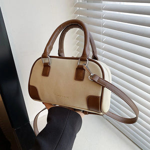 Suede Patchwork Leather Women Totes Bag Small Messenger Crossbody Shoulder Bag