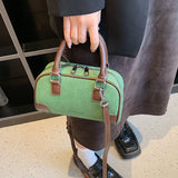 Suede Patchwork Leather Women Totes Bag Small Messenger Crossbody Shoulder Bag