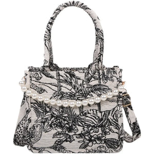 Handbags Flowers Canvas Tote Bag for Women Large Capacity Shopping Bags