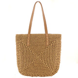 Straw Woven Beach Bag Large Capacity Shoulder Bag Paper Rope