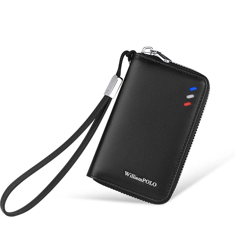 Men's Leather Key Bag Car Zipper Compact