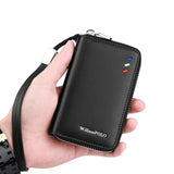 Men's Leather Key Bag Car Zipper Compact