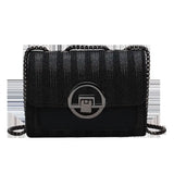 Large Capacity Women's Shoulder Bag with Metal Chain