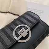 Large Capacity Women's Shoulder Bag with Metal Chain
