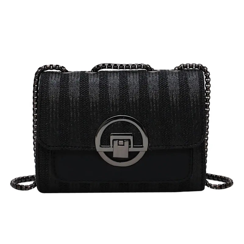 Large Capacity Women's Shoulder Bag with Metal Chain