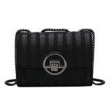 Large Capacity Women's Shoulder Bag with Metal Chain
