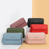 Women's Long Wallet Shoulder Bag Double Zipper Diagonal Multi-function Handbag