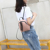 Small Leather Backpack Women Shoulder Bag MultiFunction Mini Bagpack