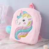 Unicorn Plush Backpack Embroidery Girls School Bag