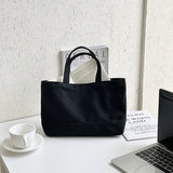 Large-Capacity Canvas Shoulder Bag with Creative Stitching