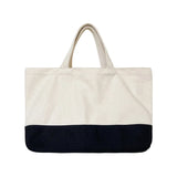 Large-Capacity Canvas Shoulder Bag with Creative Stitching
