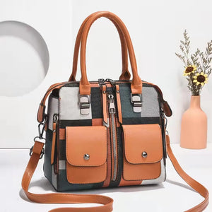 Large-Capacity Shoulder Bag European American PU Portable Female Bag