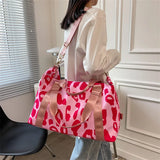 Large-Capacity Sports Shoulder Bag Cow Pattern Travel Backpack