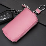 Leather Car Key Case Zipper Men's Key Box