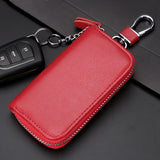 Leather Car Key Case Zipper Men's Key Box