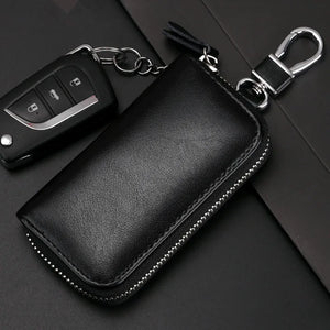 Leather Car Key Case Zipper Men's Key Box