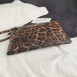 Leopard Clutch Bag Envelope Style Women's Leather Clutch