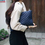 Leather Envelope Bag Wild Ling Grid Clutch Bag High-Capacity Bags