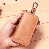 Retro Cowhide Car Key Case for Men and Women