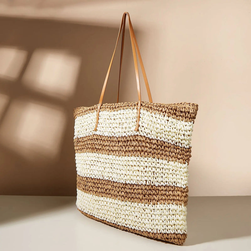 Leisure Beach Bag Woven Straw Shoulder Crochet Ladies Bag