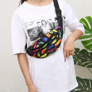 Men Holographic Waist Bag Sport Fanny Pack Crossbody Chest Bag